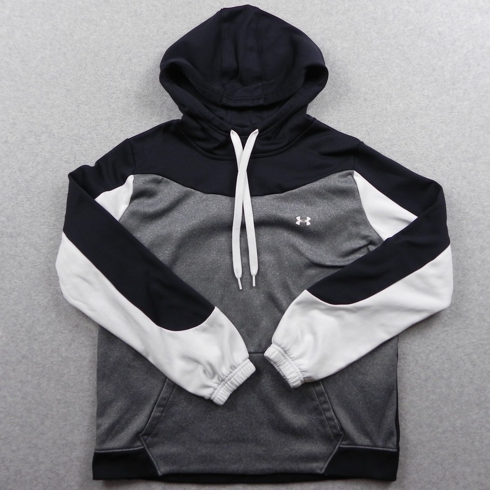 Under Armour Women's Colorblock Hoodie in Black, Gray & White